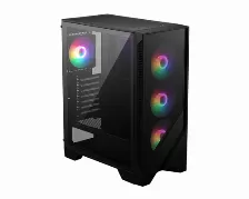 Gabinete Msi Mag Forge 120a Airflow, Atx, Ventana Cristal, 6x Ventiladores , Midi Tower, Negro